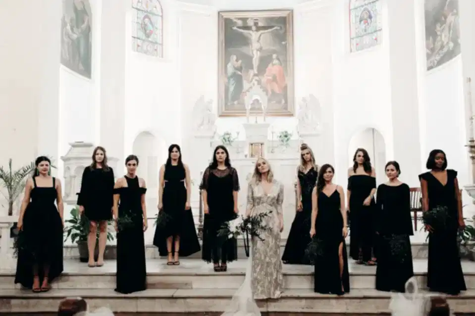 Modern Wedding Bride and Bridesmaids Virginia