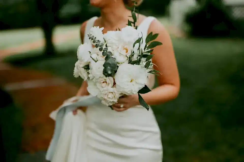 Bride with Spring Wedding Bouquet
