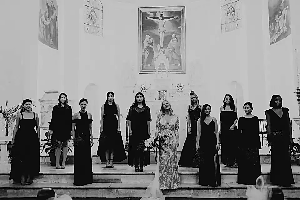 Modern Wedding Bride and Bridesmaids Virginia